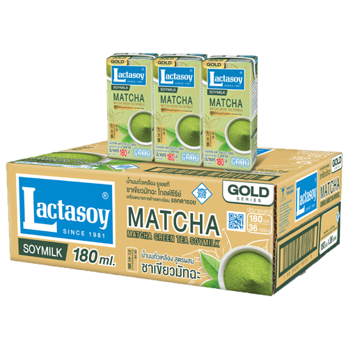 I1 Lactasoy Gold Series Soy Milk UHT Matcha Green Tea 180ml 1x3x12