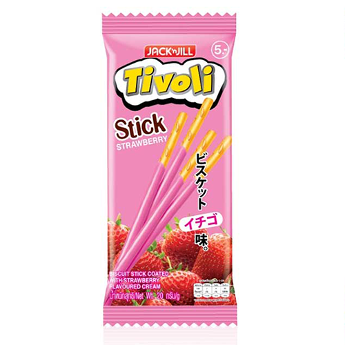 Jack&Jill Tivoli Stick Strawberry Coated 20g