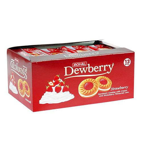 Jack & Jill Dewberry Strawberry Flavoured Jam Sandwich Cookies 27g 1x12