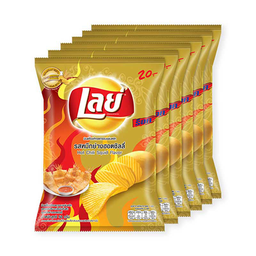 ®Lay's Rock Ridged Potato Chips Hot Chili Squid Flavor 46g 1x6 / (Pack)