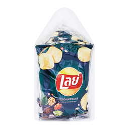 Lay's Flat Potato Chips Mieng Kam Krob Ros Flavor 13g / (件)